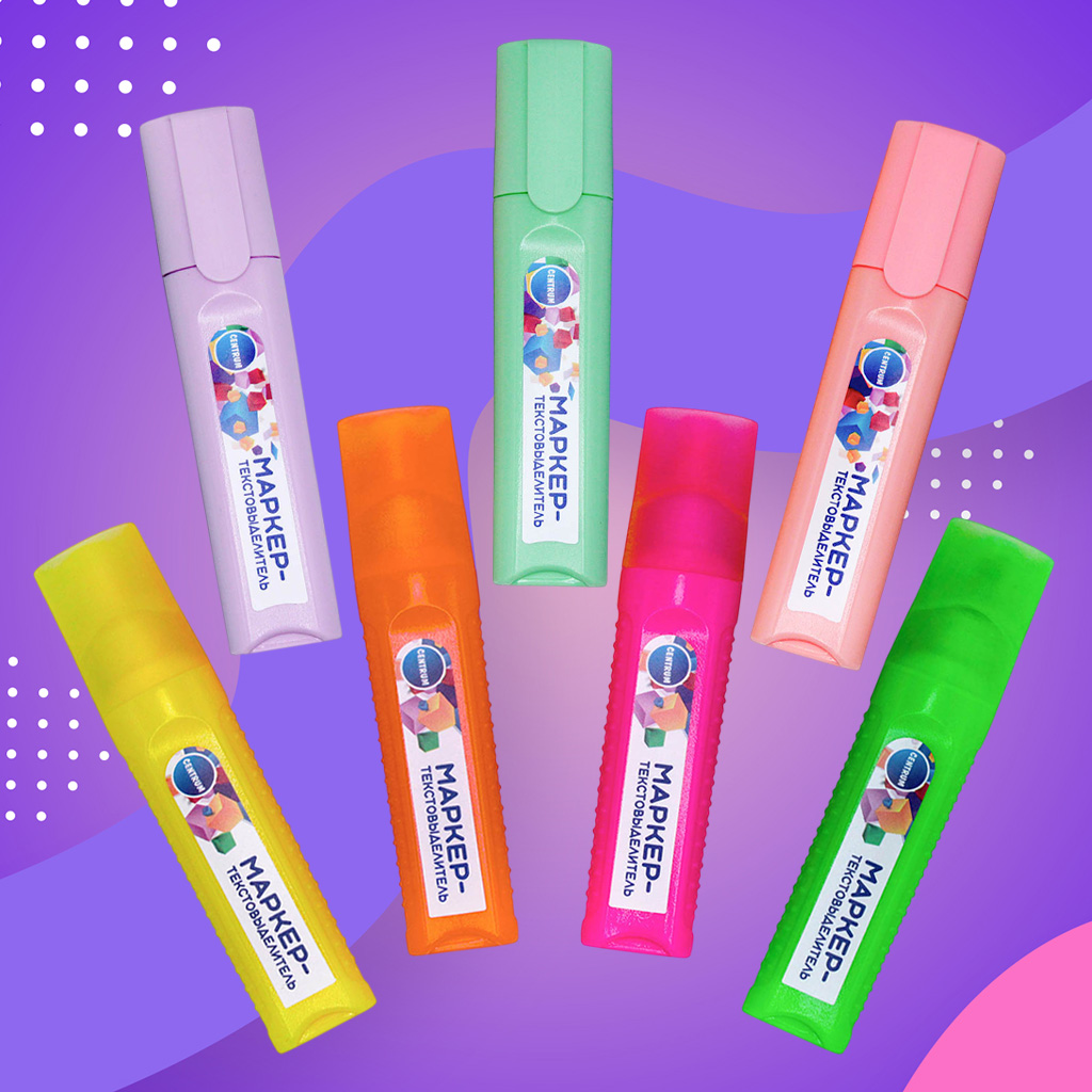 Маркеры-текстовыделители NEON и PASTEL от Centrum.