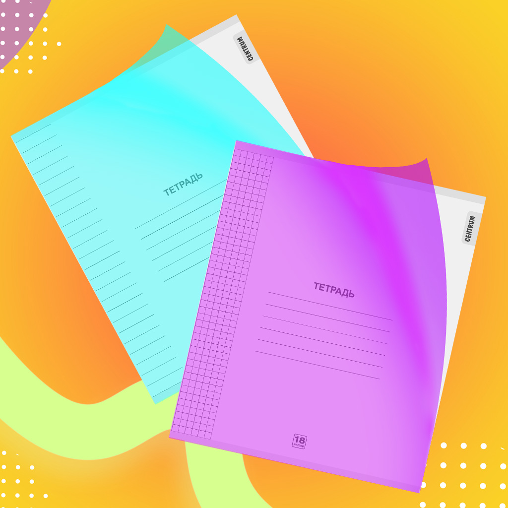 Школьные тетради в дополнительной пластиковой обложке от Centrum.